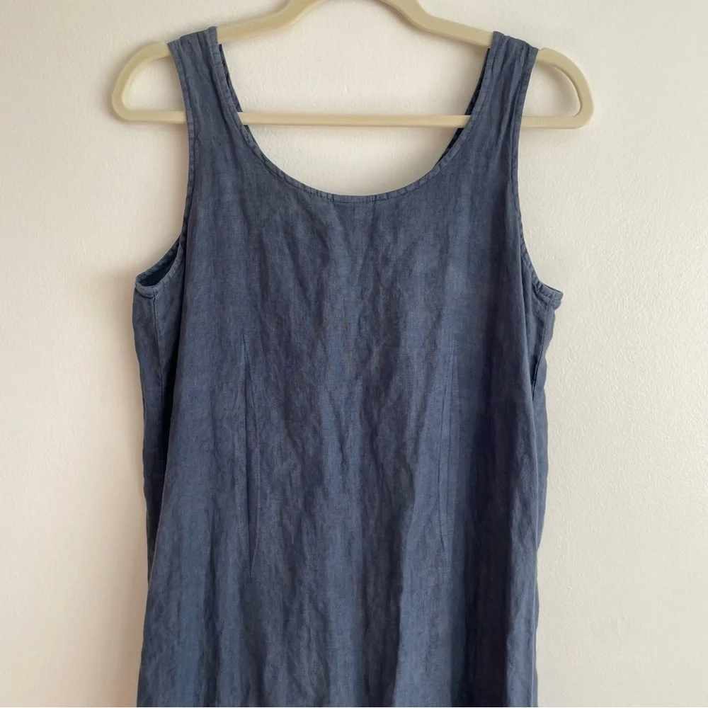 CP SHADES linen flax maxi dress coastal beachy boho lagenlook artsy slip sheath